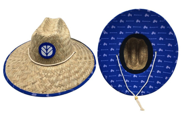 Rafia Straw Hat w/Custom Patch & Underneath Lining