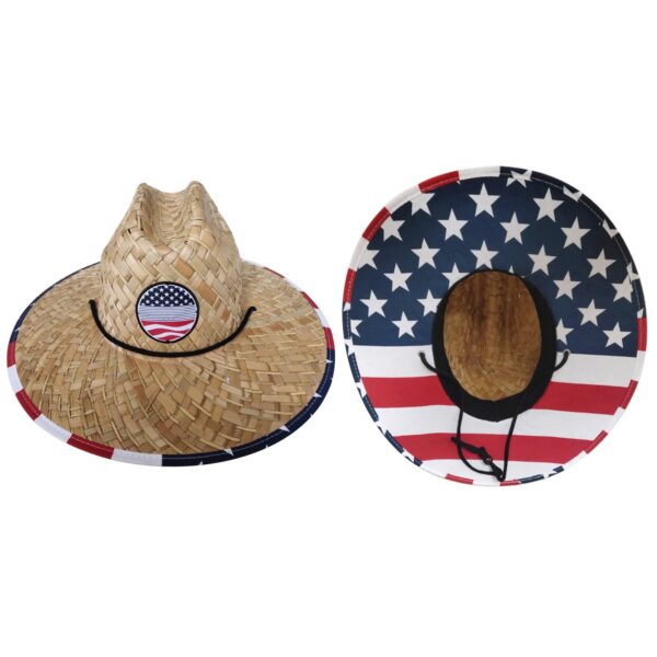American Flag Straw Hat 4th of July