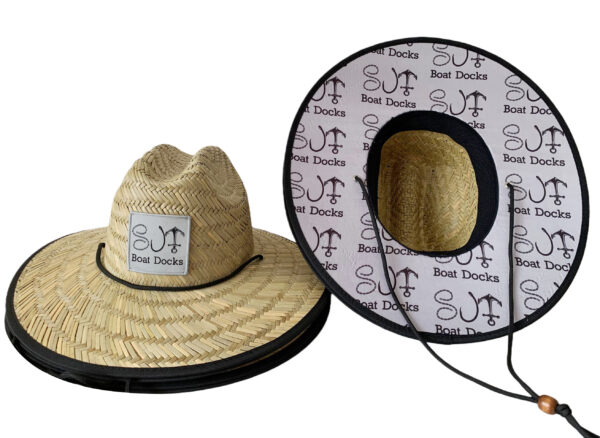 HPR2009 Straw Sun Hat w/Custom Patch & Underneath