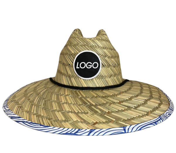 Kids Size Straw Hat w/Full Color Patch & Underneath - MOQ 50