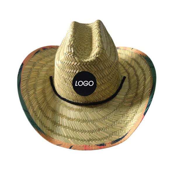 HRP2011 Cowboy/Cowgirl Straw Hat w/Full Color Patch & Underneath