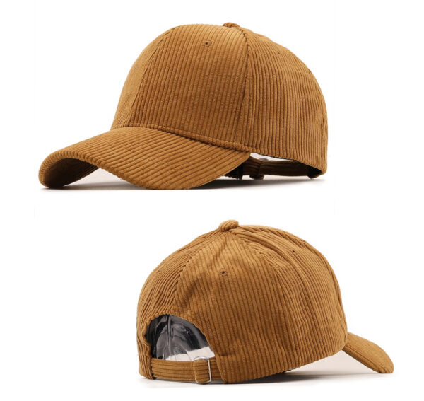 Adjustable Corduroy Baseball Cap with Strap Closure