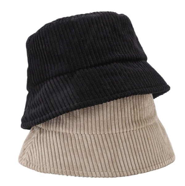 Stylish Corduroy Sun Protection Bucket Hat