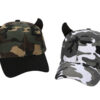 Unisex Camouflage Cap with Decorative Horns