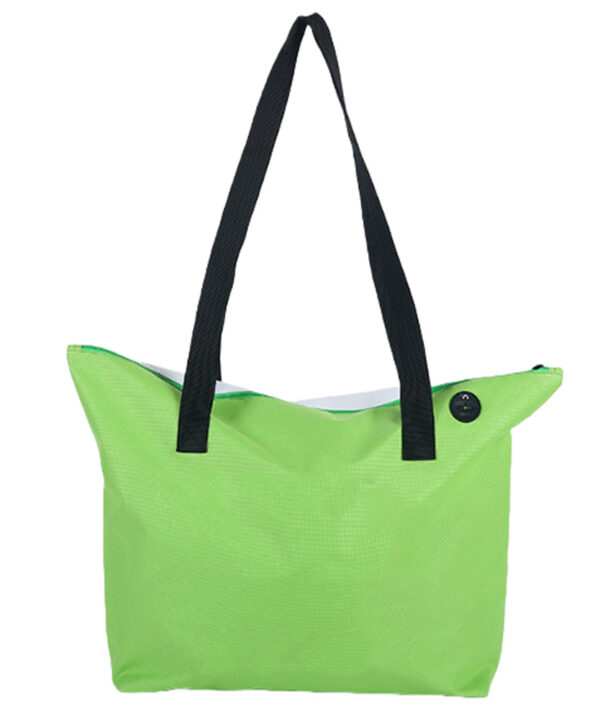 Spacious Beach Tote Bag with Mesh Compartments and Secure Zipper