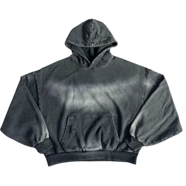 Casual Washed Denim Pullover Hoodie