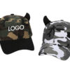 Unisex Camouflage Cap with Decorative Horns