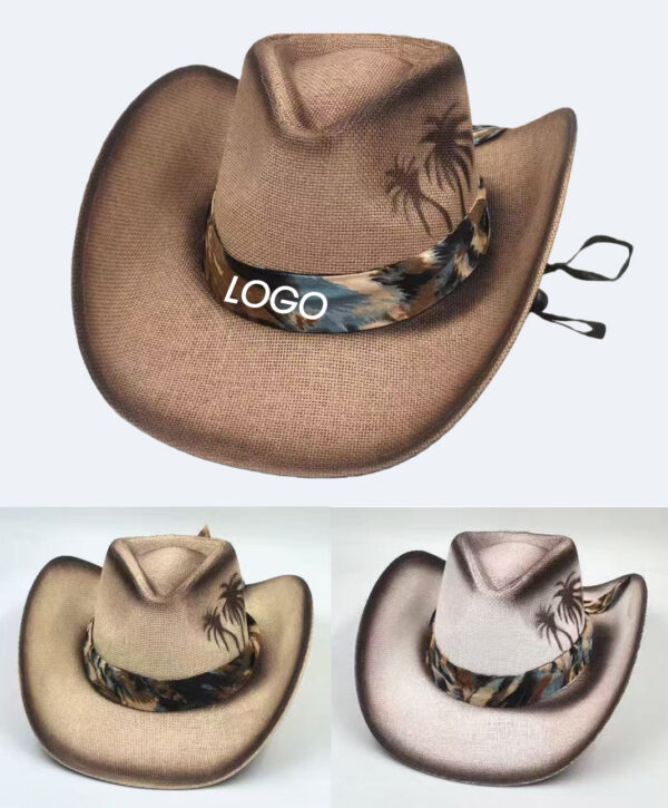Straw Western Hat with Personalized Ribbon