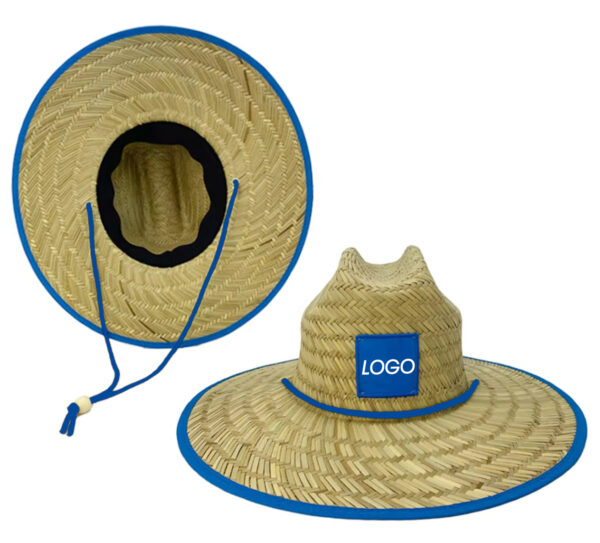 Wide-Brimmed Straw Sun Hat with Custom Logo