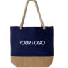 Spacious Jute Canvas Tote Bag for Beach and Daily Use