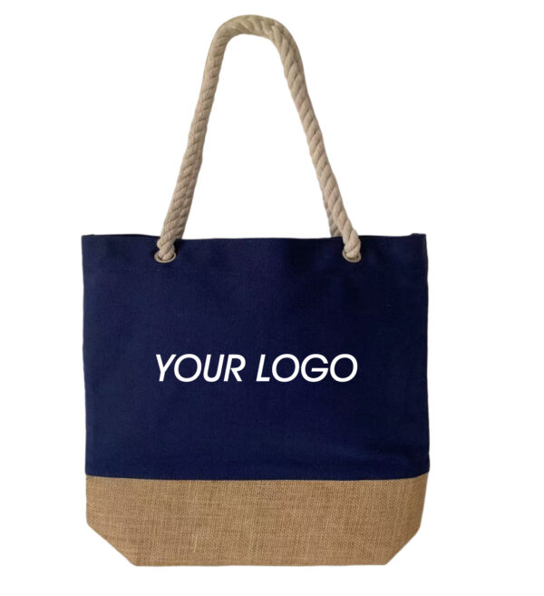 Spacious Jute Canvas Tote Bag for Beach and Daily Use