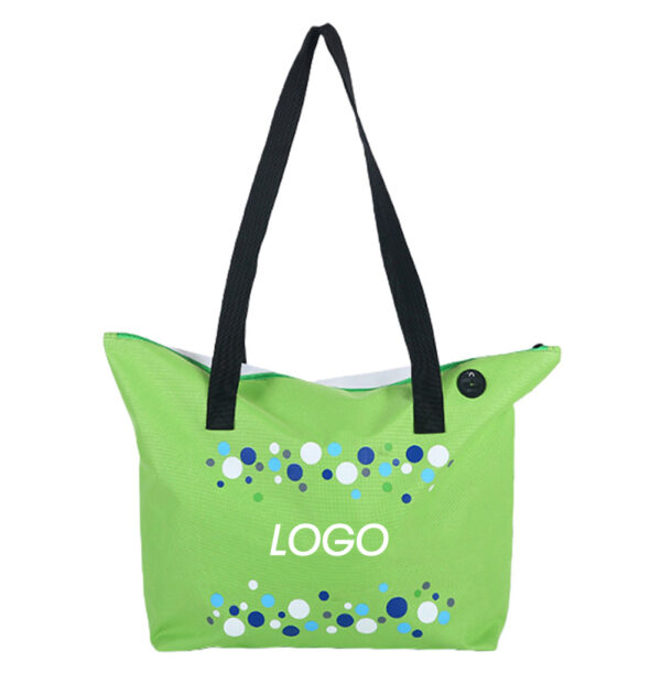 Spacious Beach Tote Bag with Mesh Compartments and Secure Zipper